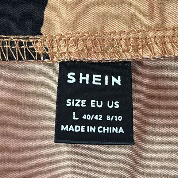 SHEIN Brown And Black V Neck Shirt - Picture 3 of 5